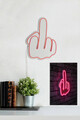 Decoratiune luminoasa LED, Middle Finger, Benzi flexibile de neon, DC 12 V, Roz