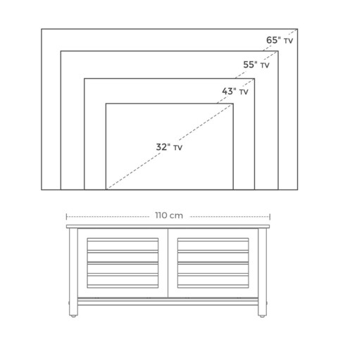 Comoda TV, Vasagle, pentru TV pana la 48 inch, 100 x 40 x 45 cm, PAL/fier