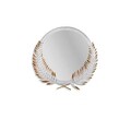 Oglinda decorativa, Palm Mirror S, Metal, Dimensiune: 35 x 34 cm, Maro/Alb