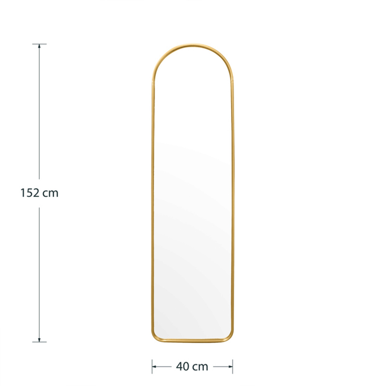 Oglinda de podea Zelicie, Pakoworld, 40x152 cm, metal/sticla/MDF, auriu