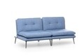 Canapea extensibila Martin Sofabed, Futon, 3 locuri, 180x130 cm, metal, albastru grizzled