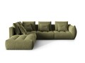 Coltar modular stanga 4 locuri, Bloom-184, Micadoni Home, 316x310x95 cm, catifea, verde deschis