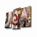 Set 3 tablouri decorative, 3PATK-92, Canvas, 20 x 39 cm, 2 piese, Multicolor