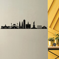 Decoratiune de perete, New York Skyline, Metal, Dimensiune: 120x24 cm, Negru