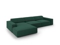 Coltar stanga 4 locuri, Jodie, Micadoni Home, BL, 284x166x70 cm, poliester, verde