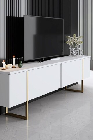 Set mobilier living, Bexley, Luxe, PAL, Alb/Auriu