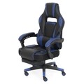 Scaun gaming, Rayan, L.70 l.69 H.122-130, piele ecologica/plastic/metal, albastru/negru