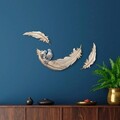 Decoratiune de perete, Love Birds, Poliester, Crem