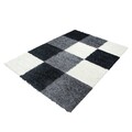 Covor Shaggy Louis, Decorino, 120x170 cm, polipropilena, alb/negru