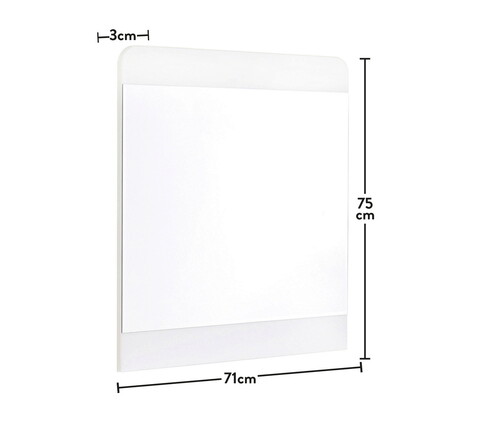 Oglinda decorativa, Çilek, White Mirror, 71.1x75.4x3.5 cm, Multicolor