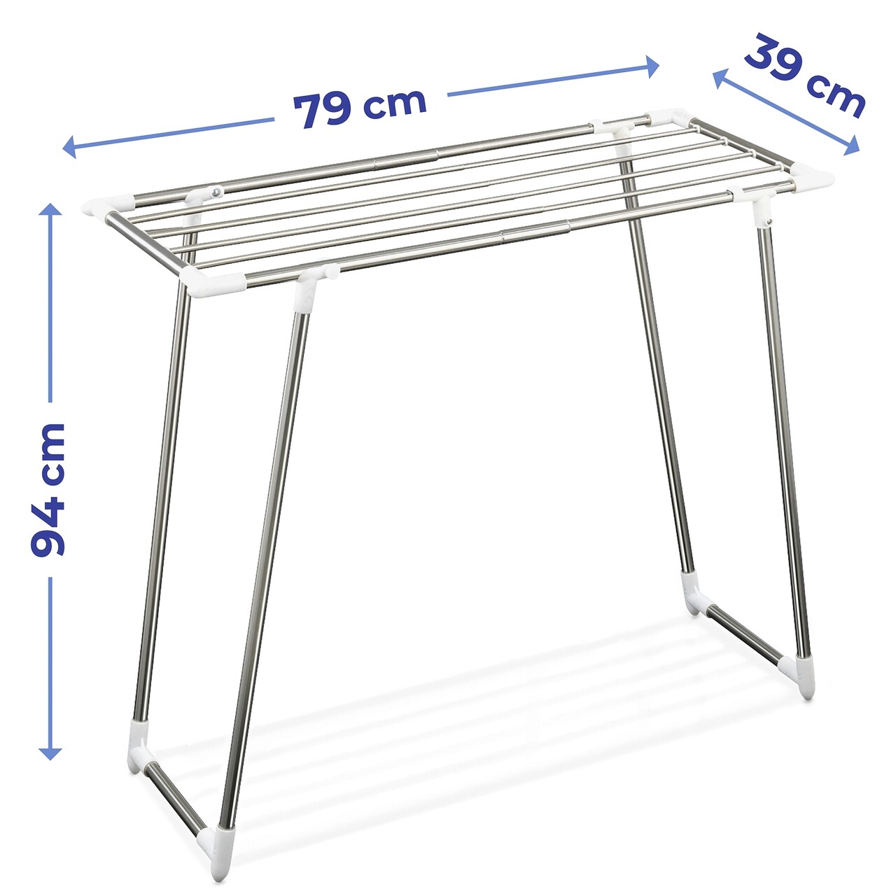 Uscator de rufe pliabil, Maximex, Space Saver, 79x39x94 cm, inox/polipropilena, argintiu mat