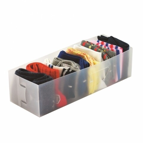 Set 3 organizatoare sertar Jocca, 30x10.5x8 cm, plastic, alb mat