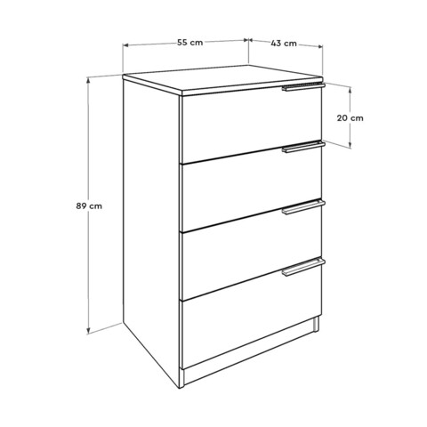 Dulap, Adore, SFN-740-SD-1, 55x89x43 cm, PAL, Sonomo / Alb