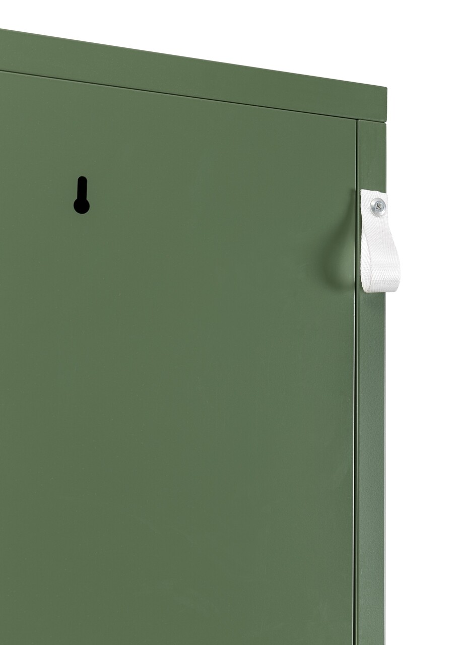 Dulap cu 2 usi Cambridge, Bizzotto, 2 rafturi reglabile, 80 x 50 x 185 cm, otel, verde