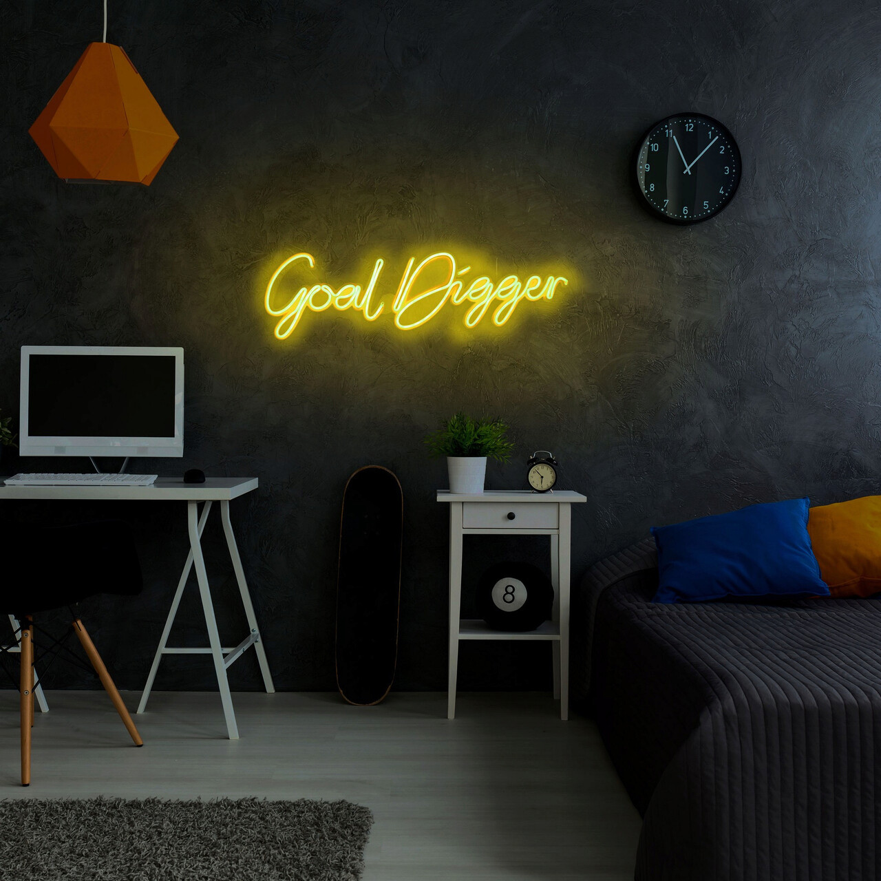 Decoratiune luminoasa LED, Goal Digger, Benzi flexibile de neon, DC 12 V, Galben - 1 | YEO