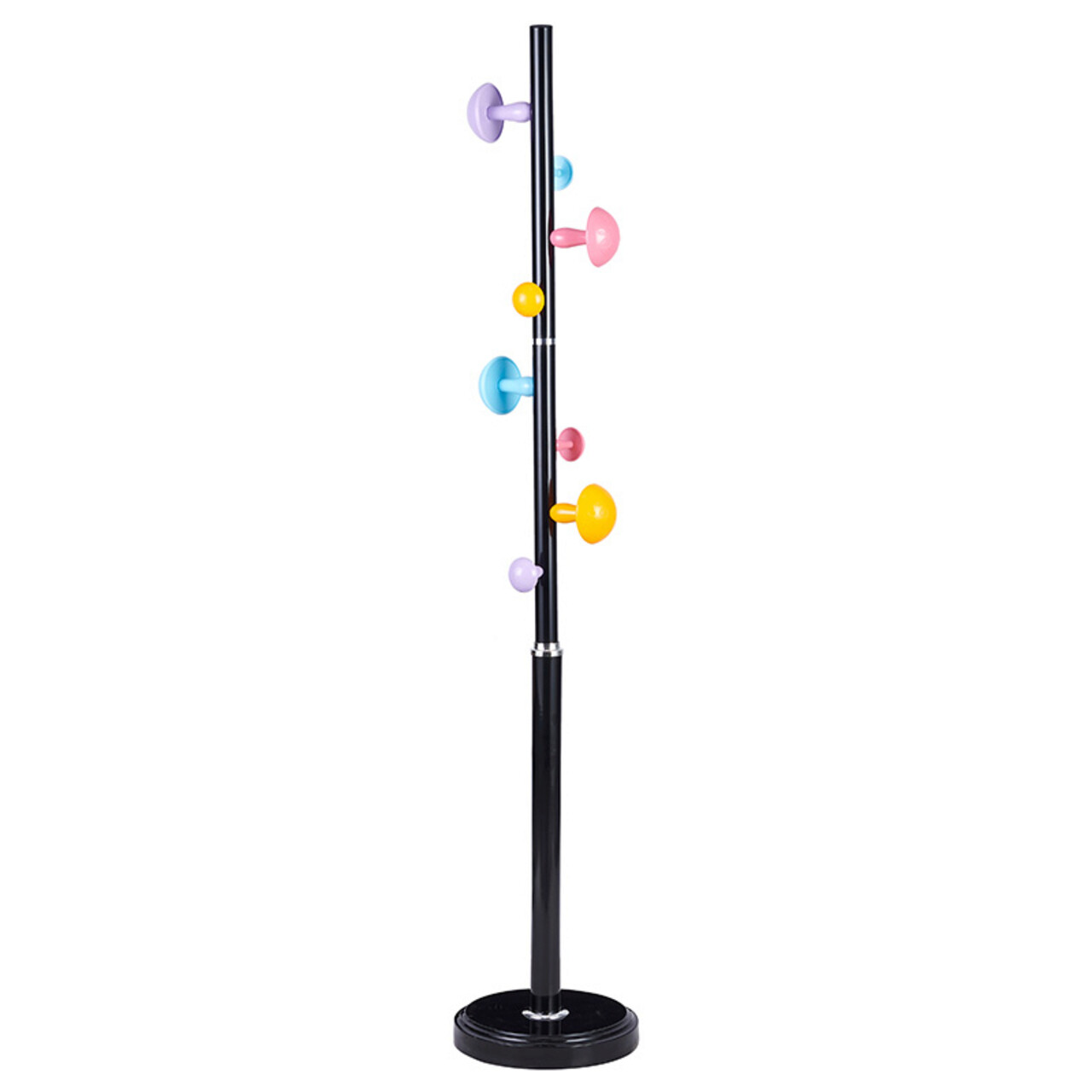 Cuier Violetta, Pakoworld, 31x31x167 cm, metal/polipropilena, negru/multicolor