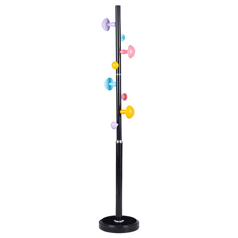 Cuier Violetta, Pakoworld, 31x31x167 cm, metal/polipropilena, negru/multicolor