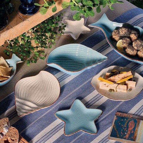 Platou, Tognana, Seashell Dory, 21 x 13 x 5.5 cm, ceramica, albastru