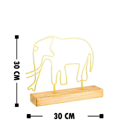 Decoratiune, Elephant, 32x30x4 cm, Metal, Auriu