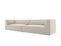 Canapea 4 locuri, Ruby, Micadoni Home, BL, 302x93x69 cm, piele ecologica, gri dove