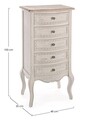 Comoda Clarisse, Bizzotto, 48 x 35 x 100 cm, lemn de paulownia/MDF