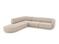 Coltar stanga 6 locuri, Miley, Micadoni Home, BL, forma rotunjita, 258x248x74 cm, poliester chenille, bej