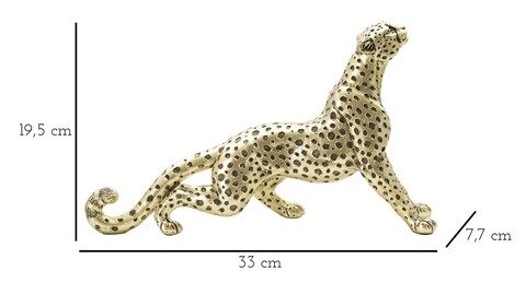 Decoratiune, Mauro Ferretti, Leopard, 33 x 7.7 x 19.5 cm, polirasina, auriu/negru