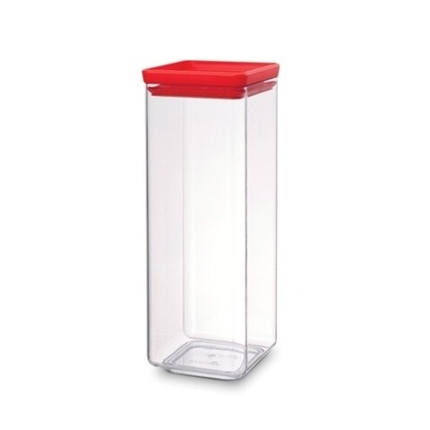 Recipient cu capac pentru depozitare, Brabantia, 2.5 L, plastic, rosu