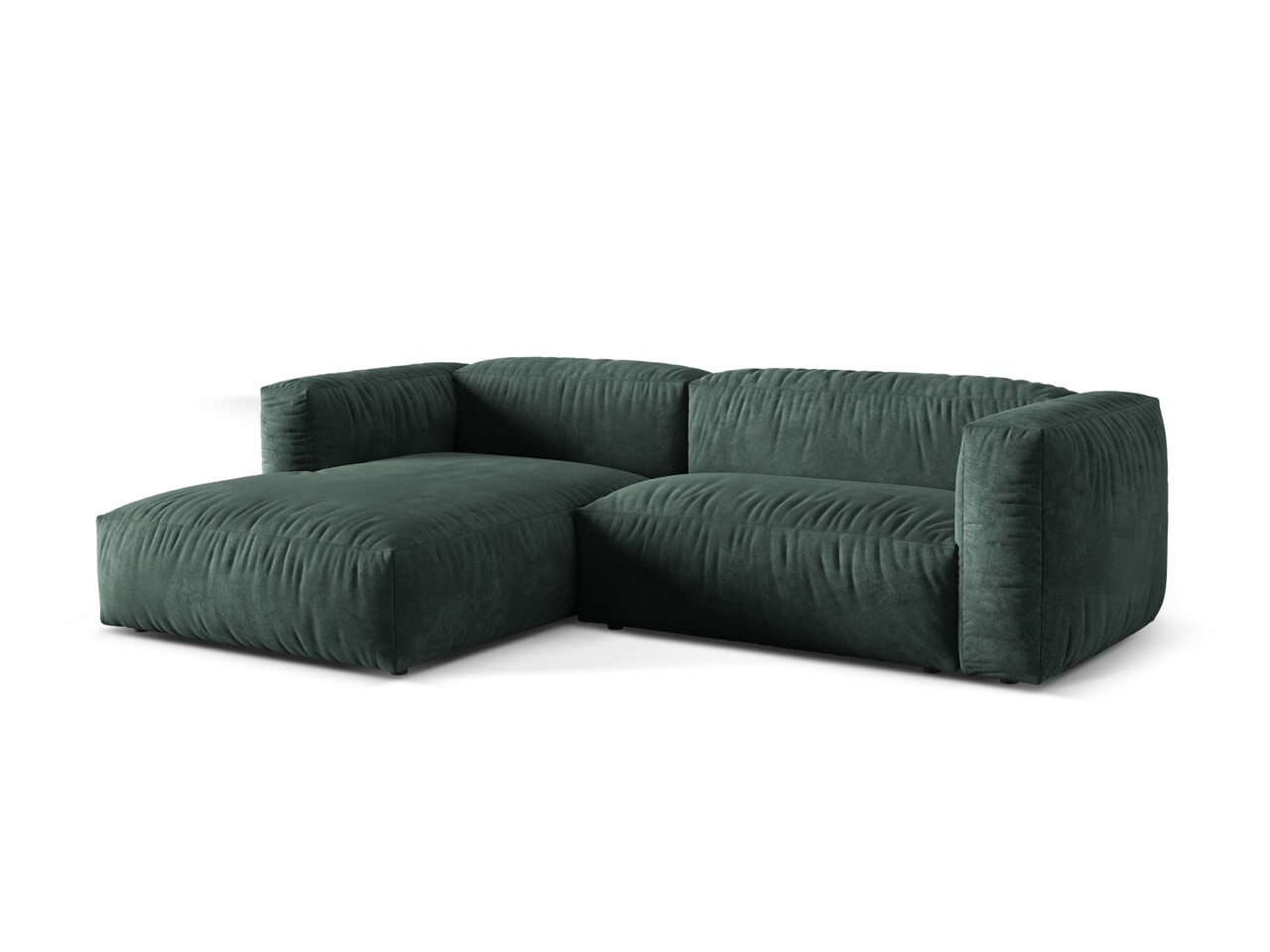 Coltar modular stanga 2 locuri, Martina-120, Micadoni Home, 283x176x75 cm, catifea, petrol