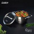 Oala cu capac 1.8 L, ORIGINI by Chef Nicolai Tand, Cooking by Heinner, 16x9 cm, inox/sticla termorezistenta, argintiu