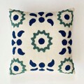 Husa de perna, Margrit Punch Pillow Cover, 43x43 cm, Material: 20% in, 80% poliester, Bleumarin / Gri