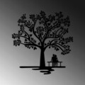 Decoratiune de perete, Romance Under The Tree, Metal, Dimensiune: 66 x 69 cm, Negru