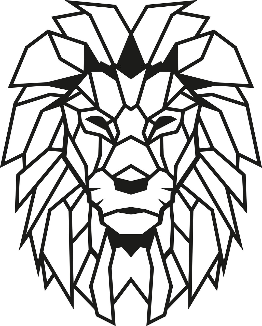 Decoratiune de perete, Lion, Metal, Dimensiune: 40 x 50 cm, Negru - 1 | YEO