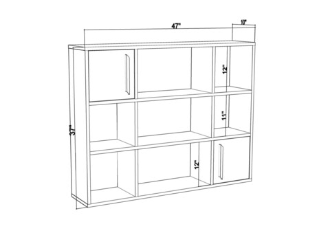 Corp biblioteca, Retricy, Randall, 120x25x93.6 cm, PAL, Antracit / Stejar