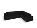 Coltar dreapta 6 locuri, Kendal, Micadoni Home, BL, 332x231x79 cm, catifea, negru