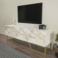 Comoda TV, Zena Home, Parla, 150x50.6x35 cm, PAL, Alb