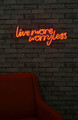 Decoratiune luminoasa LED, Live More Worry Less, Benzi flexibile de neon, DC 12 V, Rosu