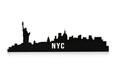 Decoratiune luminoasa LED, NYC Skyline, MDF, 60 LED-uri, Albastru