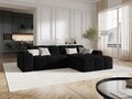 Coltar dreapta 4 locuri, Kendal, Micadoni Home, BL, 256x173x79 cm, catifea, negru