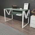 Birou, Zena Home, Lona, 120x72.8x60 cm, PAL, Verde/Alb