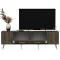 Comoda TV, Olivia, Detas, 150 x 48.2 x 35 cm, pal melaminat, nuc/argintiu