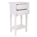 Noptiera cu 2 sertare, Sofia, Creaciones Meng, 37x26.5x69.5 cm, lemn de pin/MDF, alb