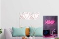 Decoratiune luminoasa LED, Tic Tac Toe XoXo, Benzi flexibile de neon, DC 12 V, Roz