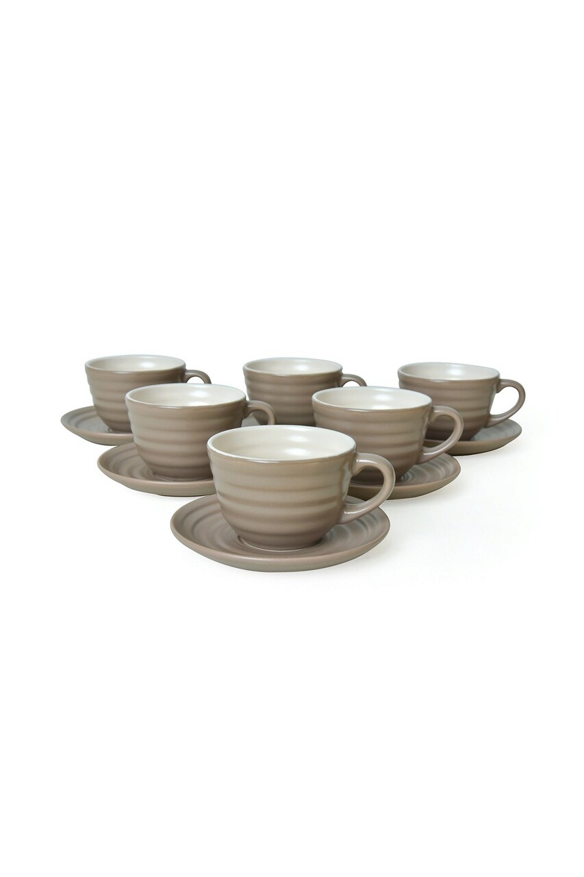 Set pentru ceai, Keramika, 275KRM2219, 100% CERAMICA / , Nu absoarbe apa, Taupe Mat - 1 | YEO