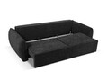 Canapea extensibila 3 locuri, Kaelle, Micadoni Home, BL, 244x97x91 cm, poliester chenille, negru