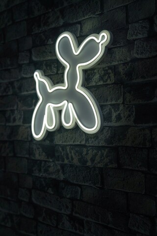 Decoratiune luminoasa LED, Balloon Dog, Benzi flexibile de neon, DC 12 V, Alb