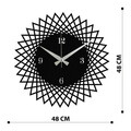 Ceas de perete, Enzoclock - S026, metal, 48 x 48 cm, negru