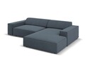 Coltar modular dreapta 3 locuri, Jodie, Micadoni Home, BL, 224x166x70 cm, poliester, albastru