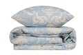 Lenjerie de pat dubla king size, EnLora Home, 162ELR68422, 3 piese, amestec bumbac, bleu/crem