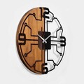 Ceas de perete, Wooden Clock, Lemn/metal, ø56 cm, Nuc / Negru